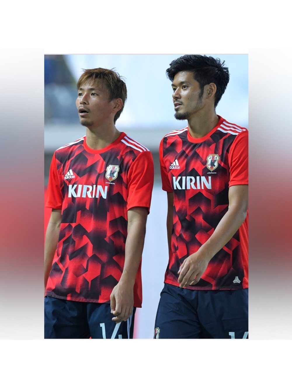 adidas Red and Black Japan Training Jersey with KIRIN Logo